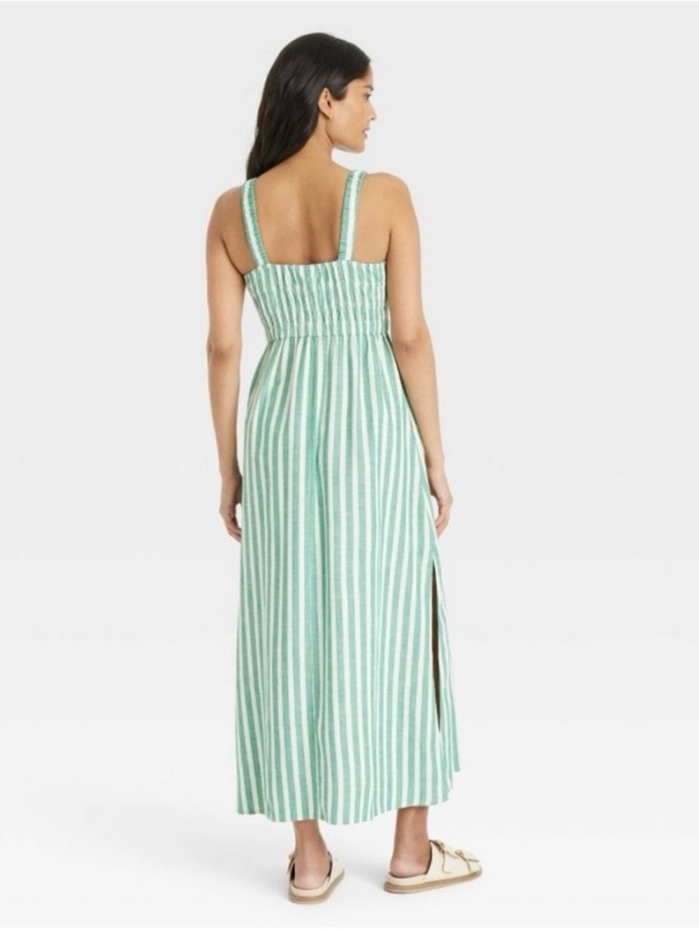 NWT Universal Thread Green Stripe Maxi Dress M - Picture 6 of 15